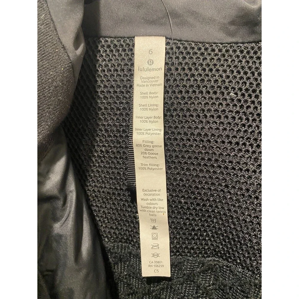 Lululemon OUT IN THE ELEMENTS 3-In-1 PARKA Women's Size 6 Black 600 Goose Down - Picture 7 of 16